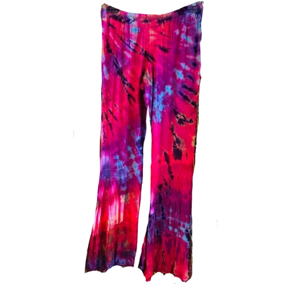 TIE DYE *8 Colors Avail* Rayon Stretch Bell Bottom Pant OS NEW - Picture 6 of 16